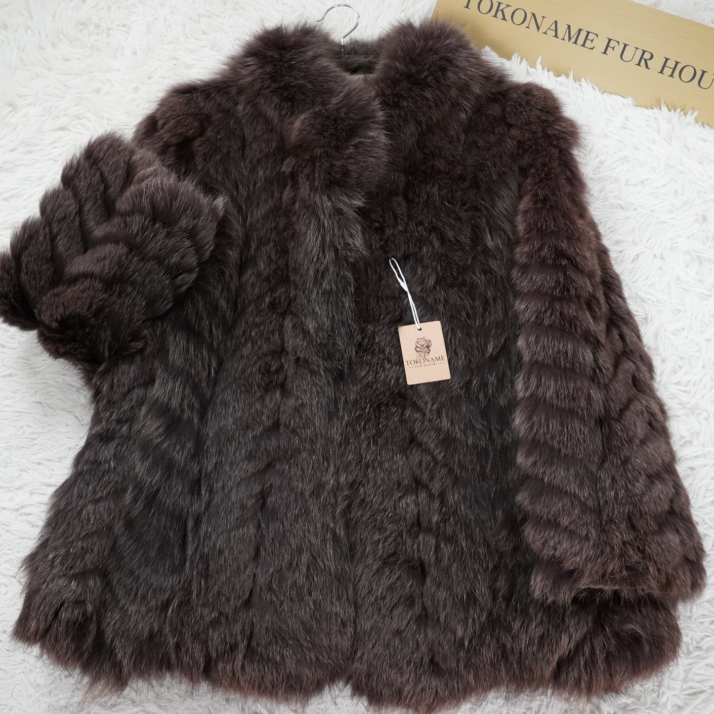 Dark Bronw Dyed Fox Fur Coat - Genuine Vintage Fur From Japan
