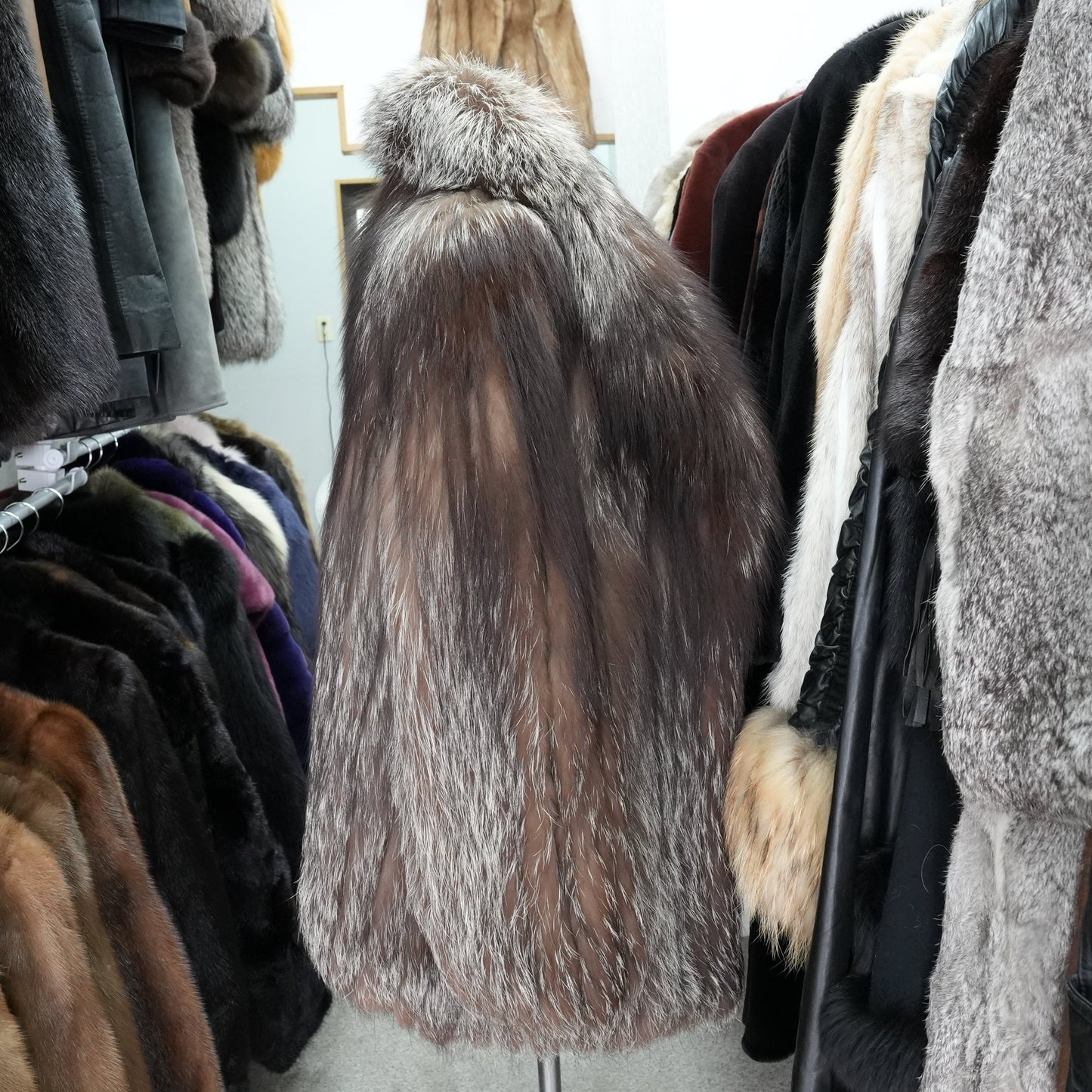 Silver Fox Fur Coat - Genuine Vintage Fur From Japan