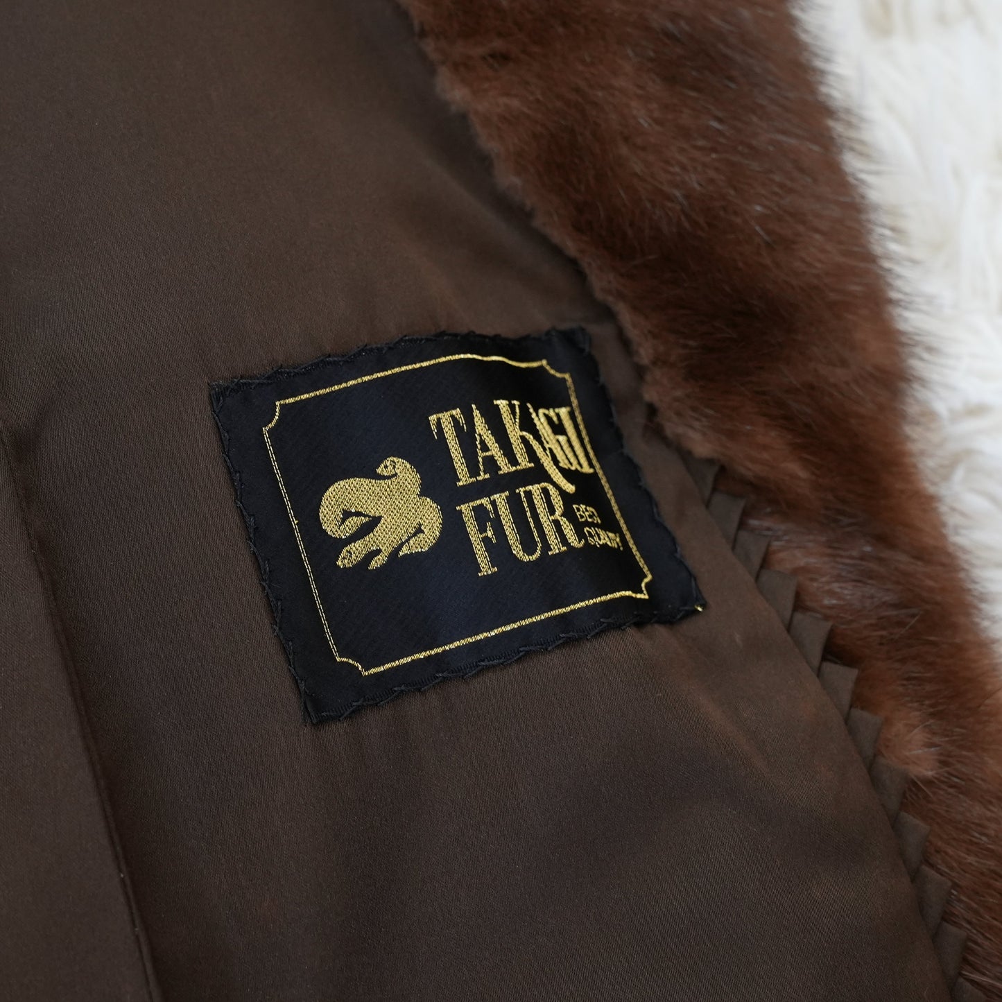 Mink Fur Stripe Design jacket Genuine Vintage Fur Japan