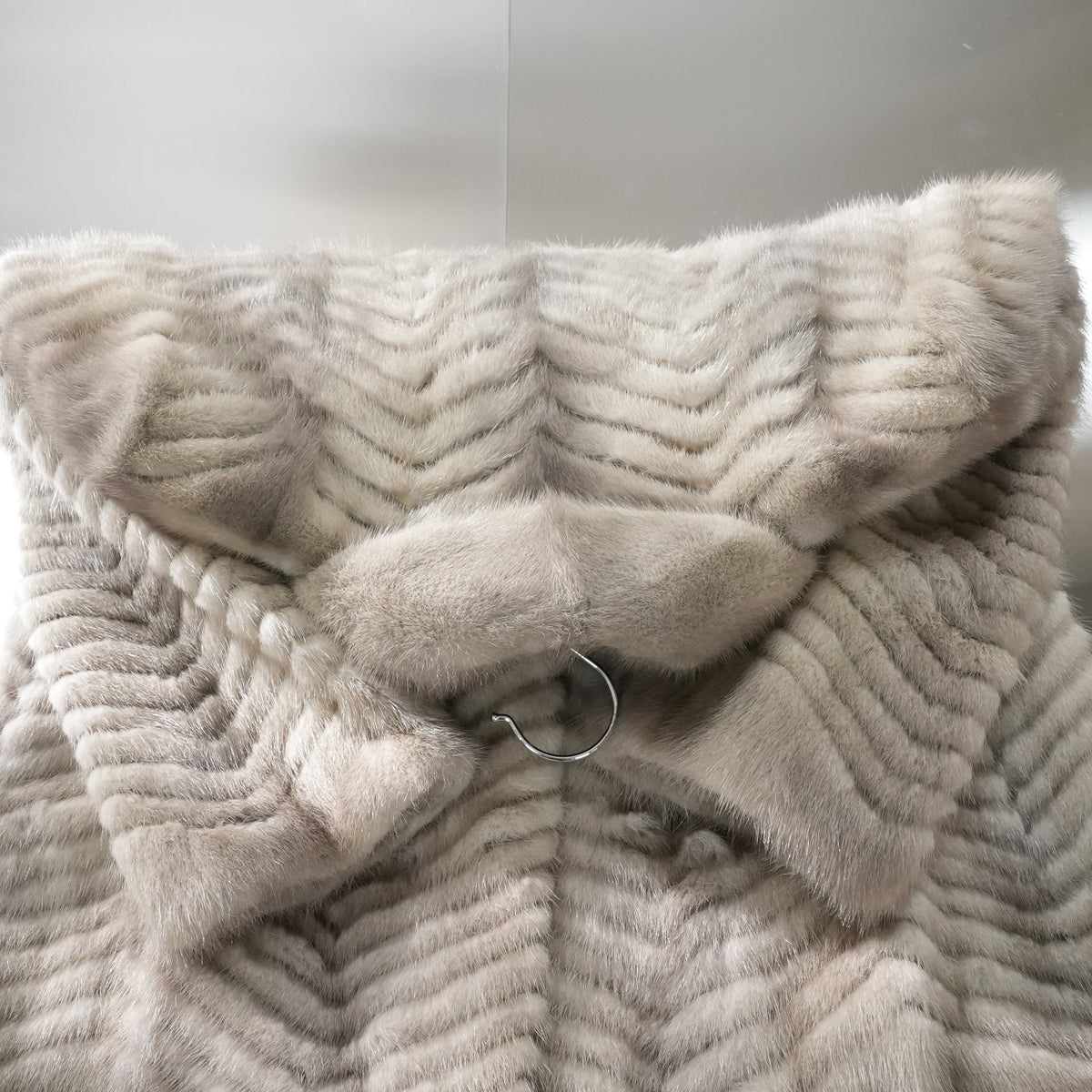 Pastel Mink Fur Coat chevron Design ROTINY - Genuine Vintage Fur From Japan