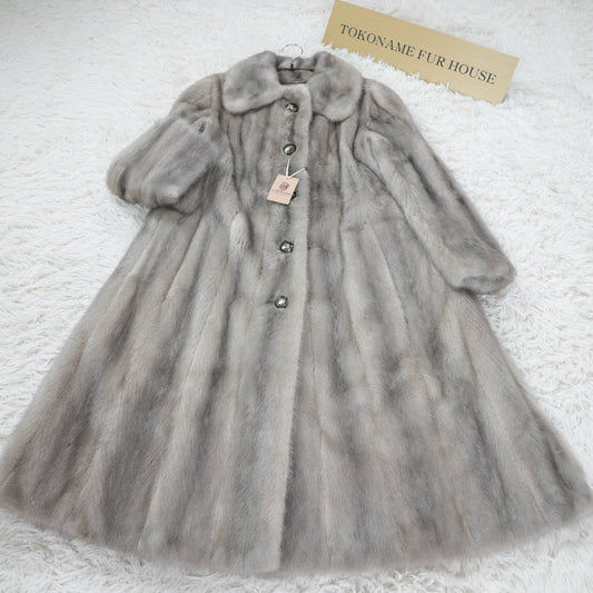 Sapphire Mink Long Coat A-LINE - Genuine Vintage Fur From Japan