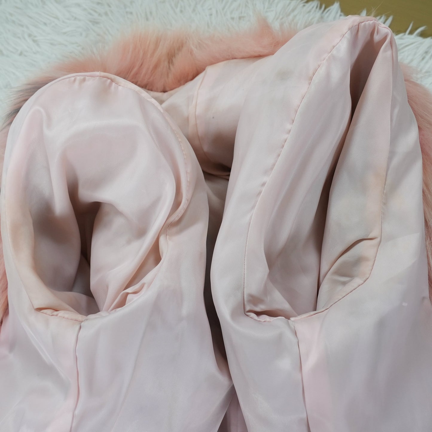 Pink Dyed Fox Fur Jacket - Genuine Vintage Fur From Japan