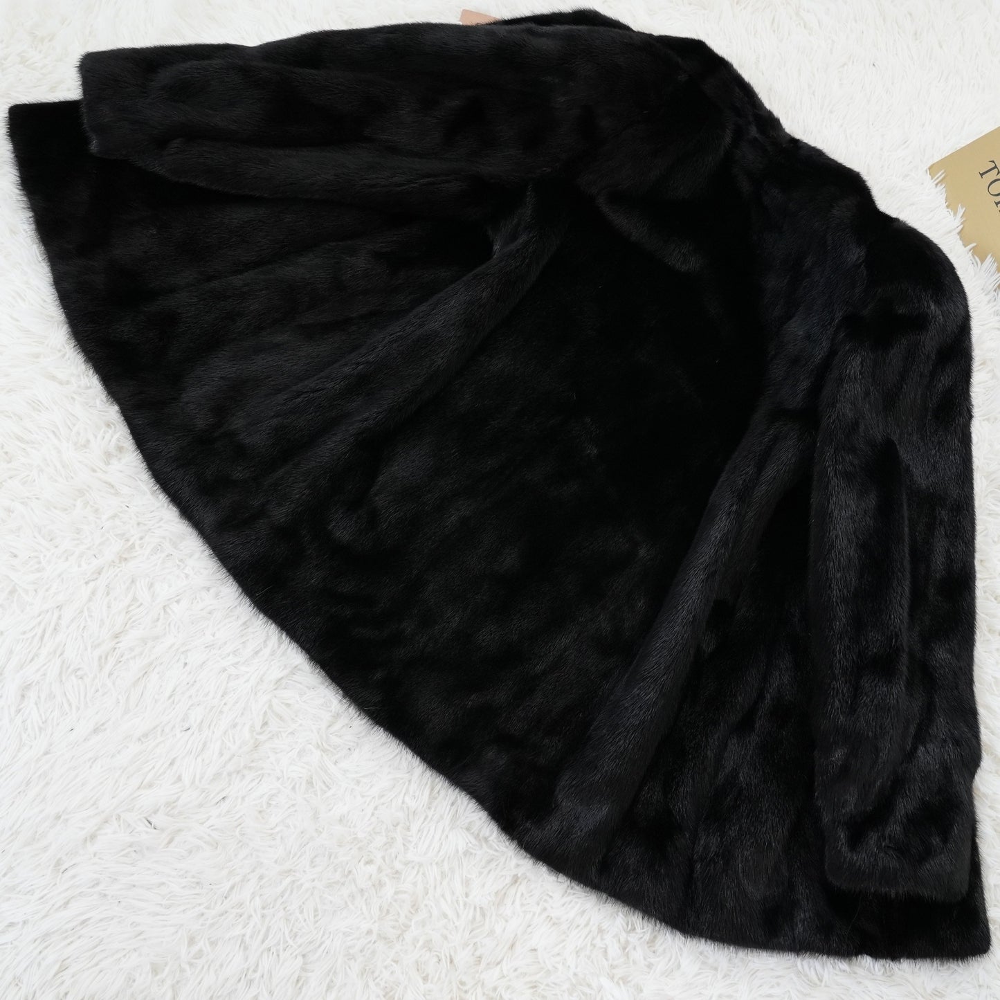 Black Mink Coat - SAGA MINK Soft and Glossy Genuine Vintage Fur Japan