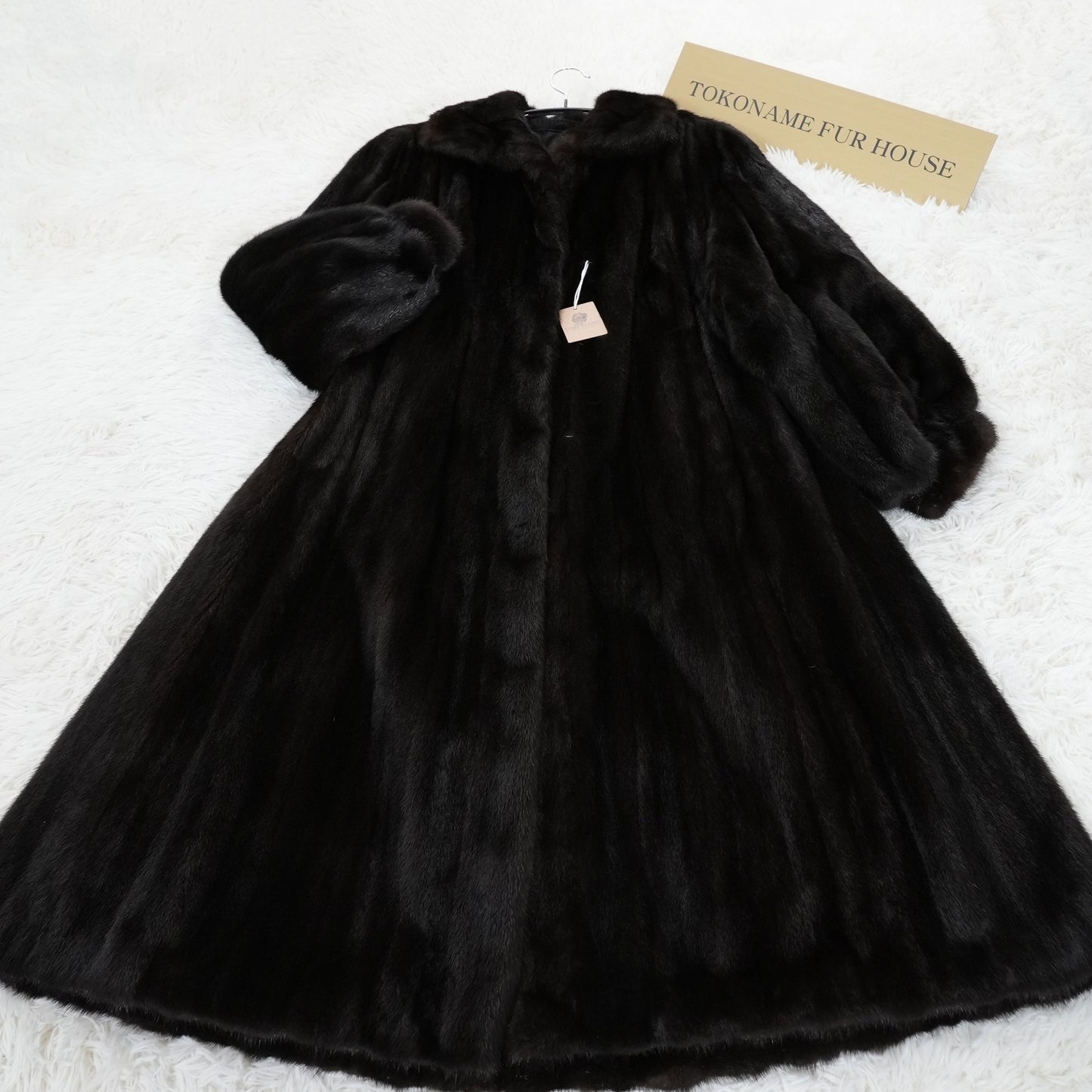 Glama Mink A-Line Long Fur Coat Women’s Vintage Luxury Outerwear