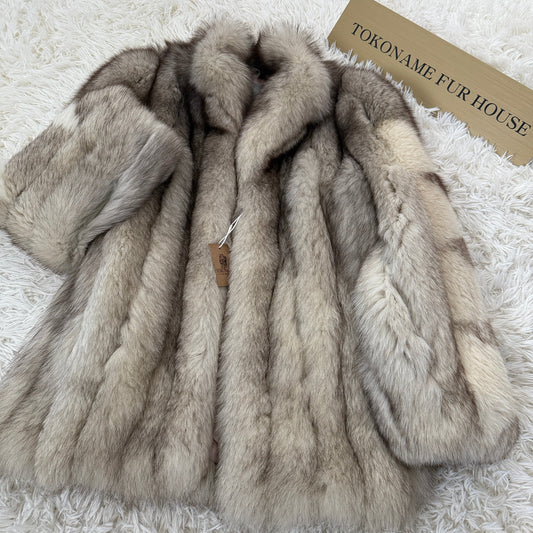 Saga Fox Blue Fox Coat Genuine Vintage Fur Japan