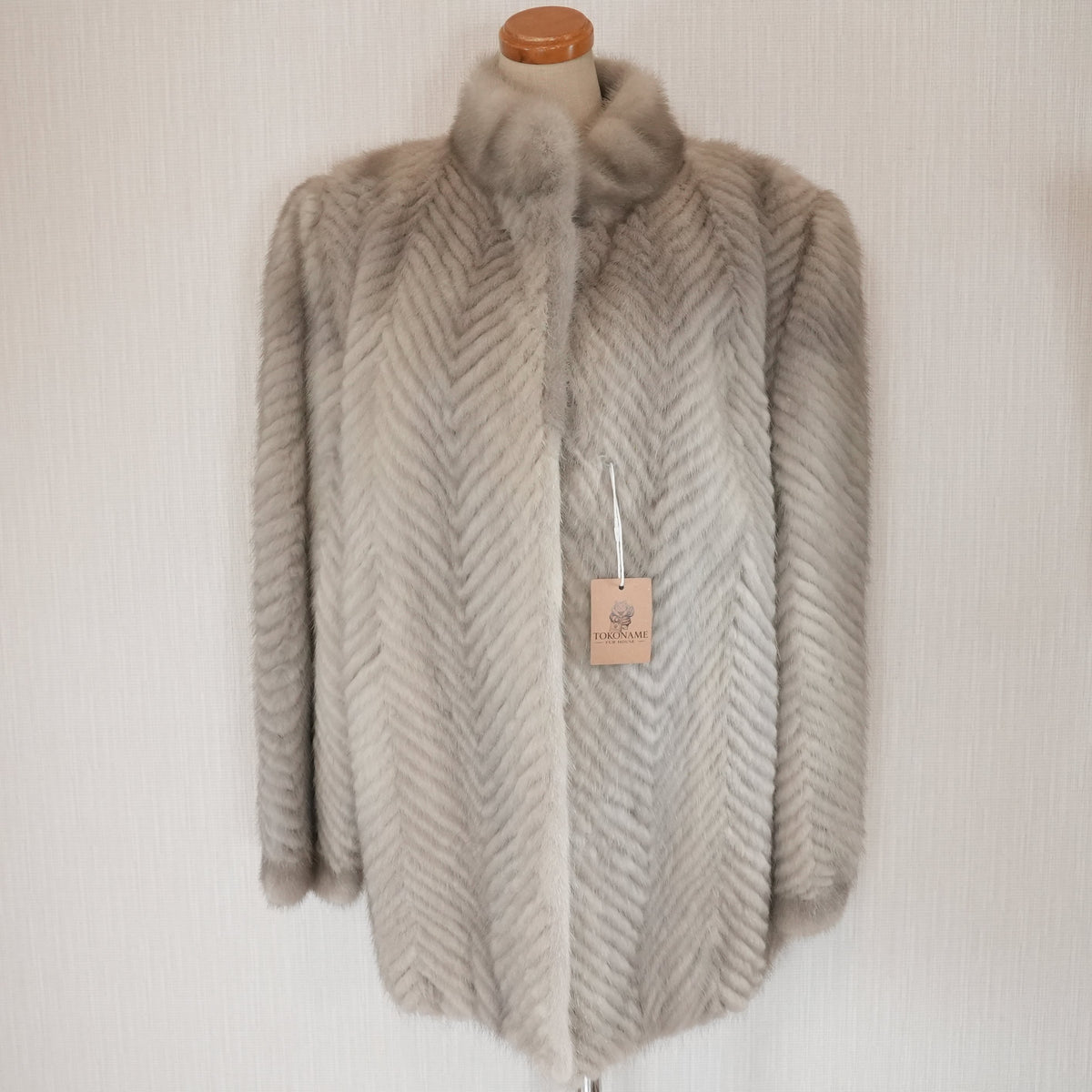 Sapphire Mink Fur Coat chevron - Genuine Vintage Fur From Japan