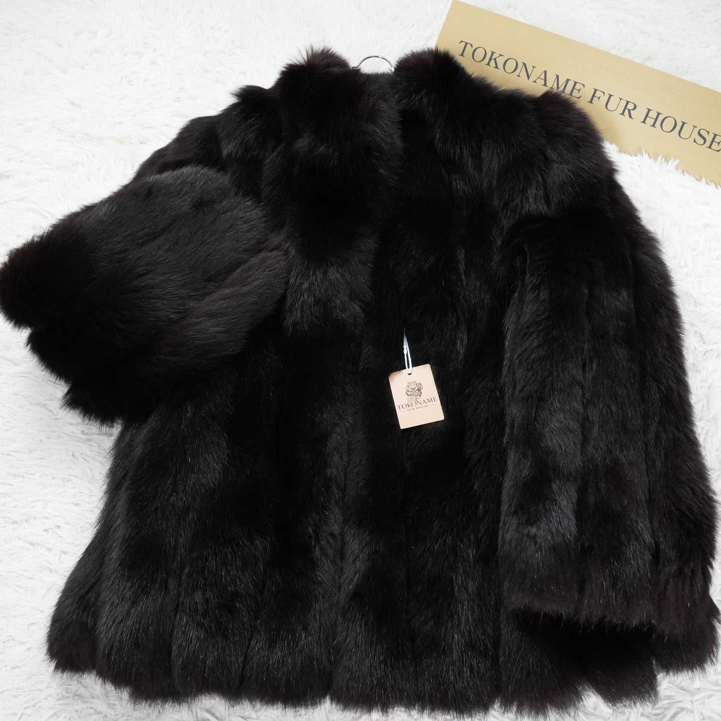 Black Dyed SAGA Fox Coat - Genuine Vintage Fur From Japan