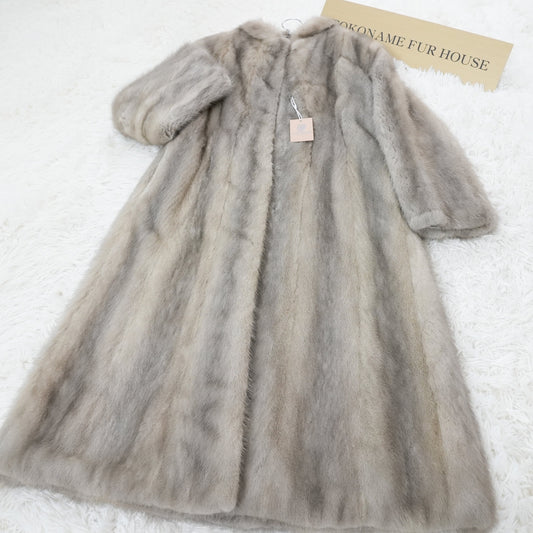 Sapphire Mink Long Coat Genuine Vintage Fur Japan