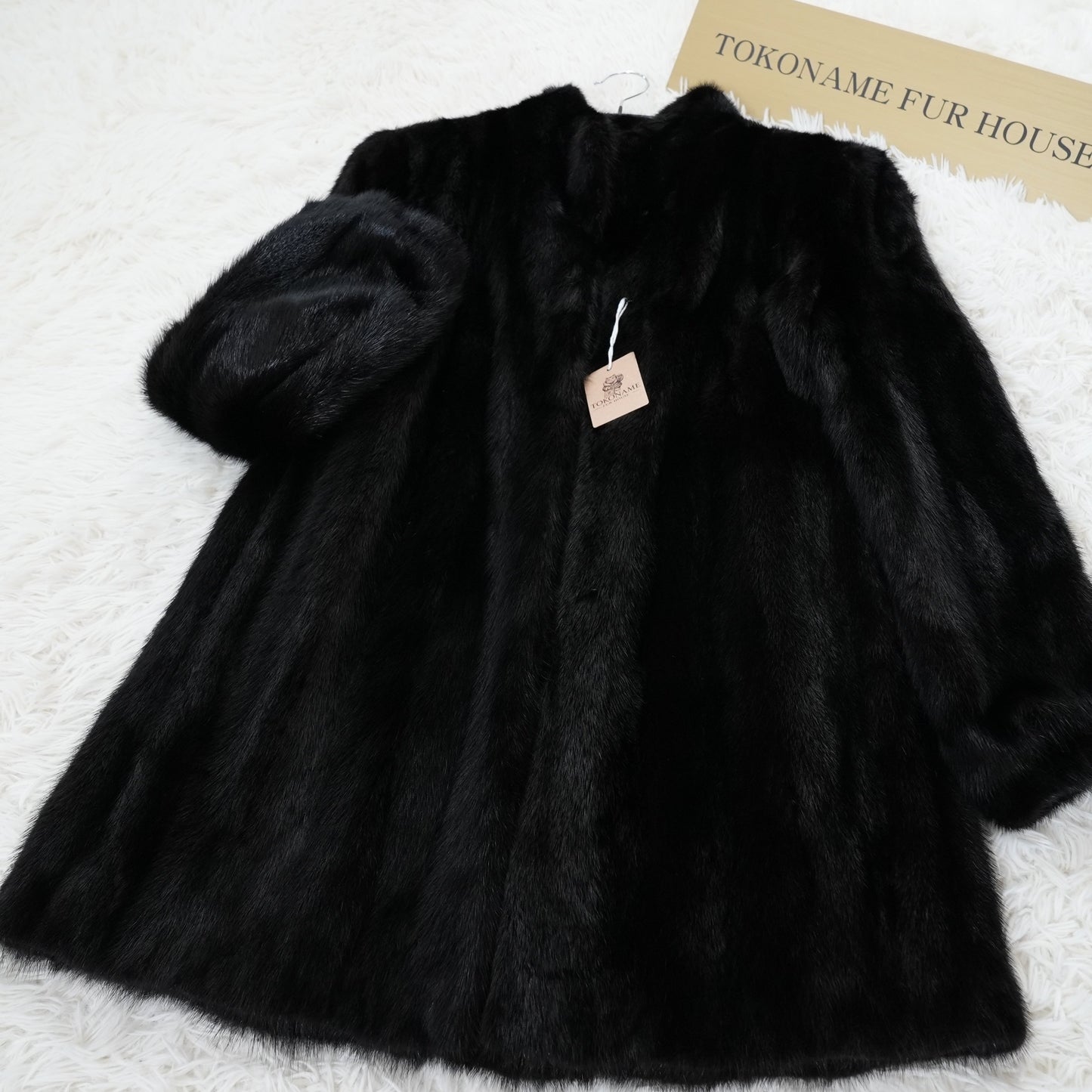 Black Mink Coat Genuine Vintage Fur Japan