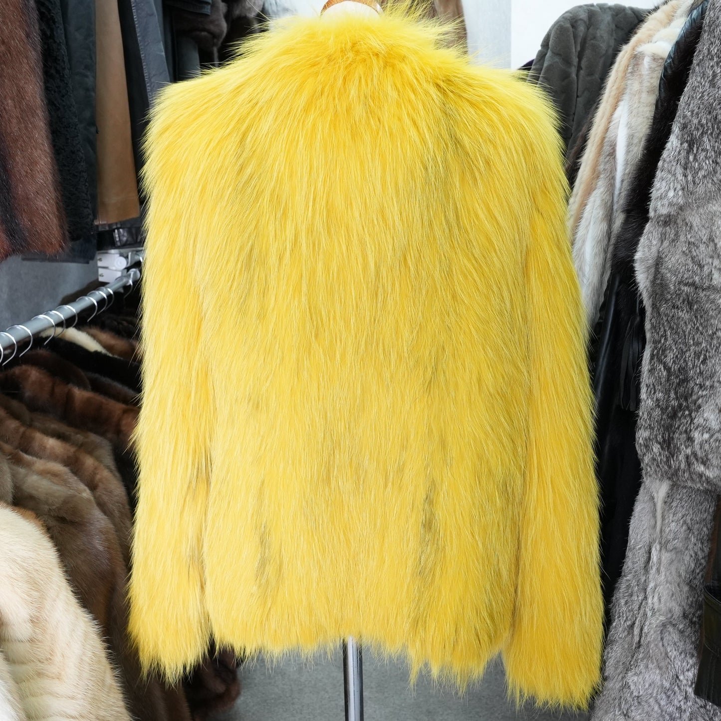 Yarn Fox Yellow Dyed Jacket - Genuine Vintage Fur From Japan