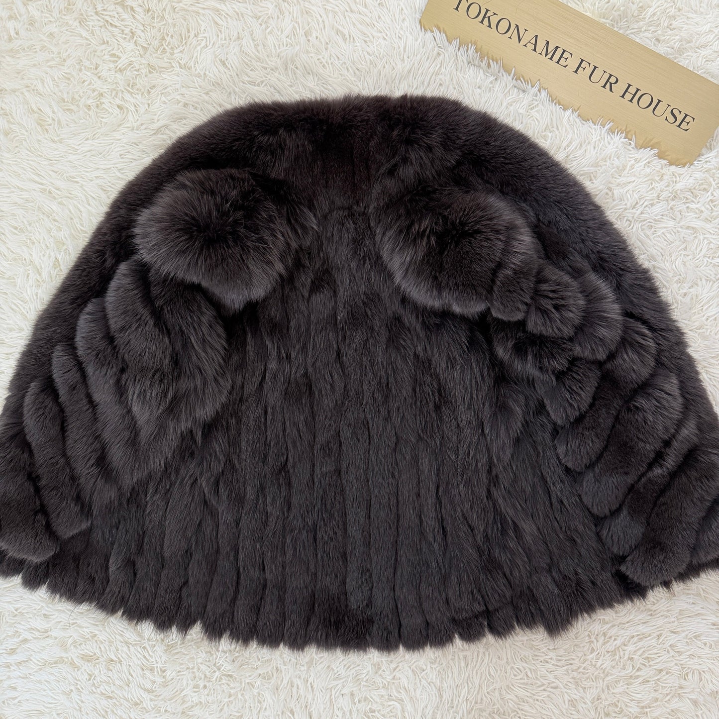 Dark Brown Dye Fox Coat - Saga Fox Genuine Vintage Fur Japan