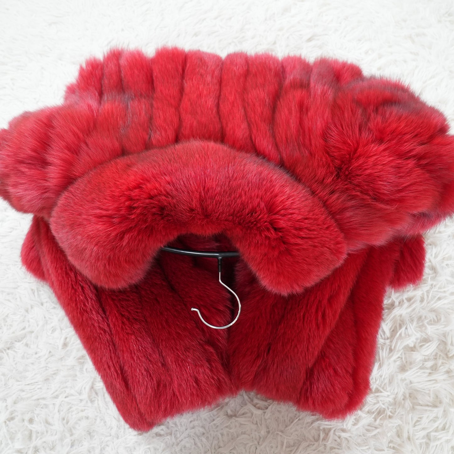 Red Dyed Fox Fur Coat - Genuine Vintage Fur From Japan