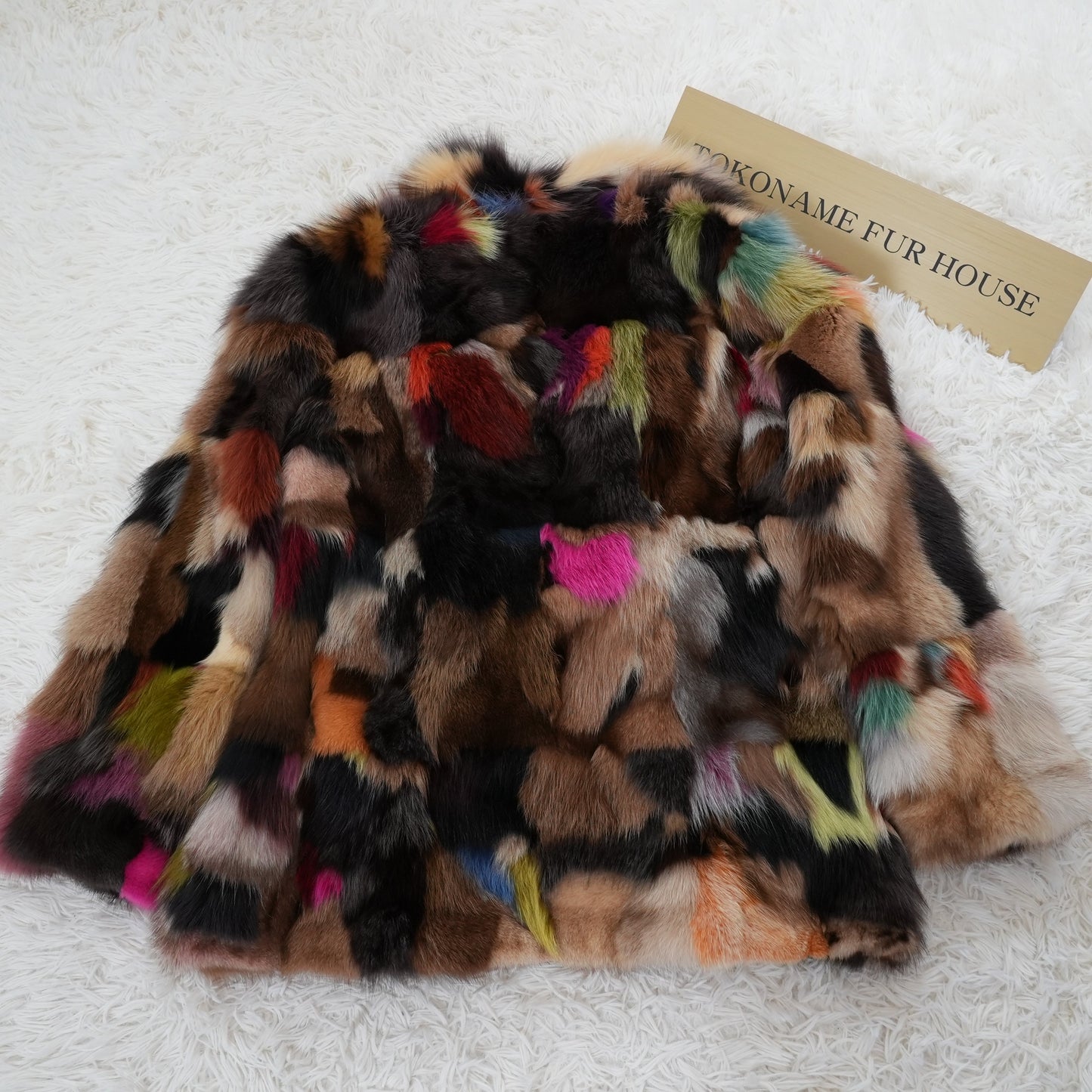 Blue Fox  Multi Color Coat Vintage Fur Japan