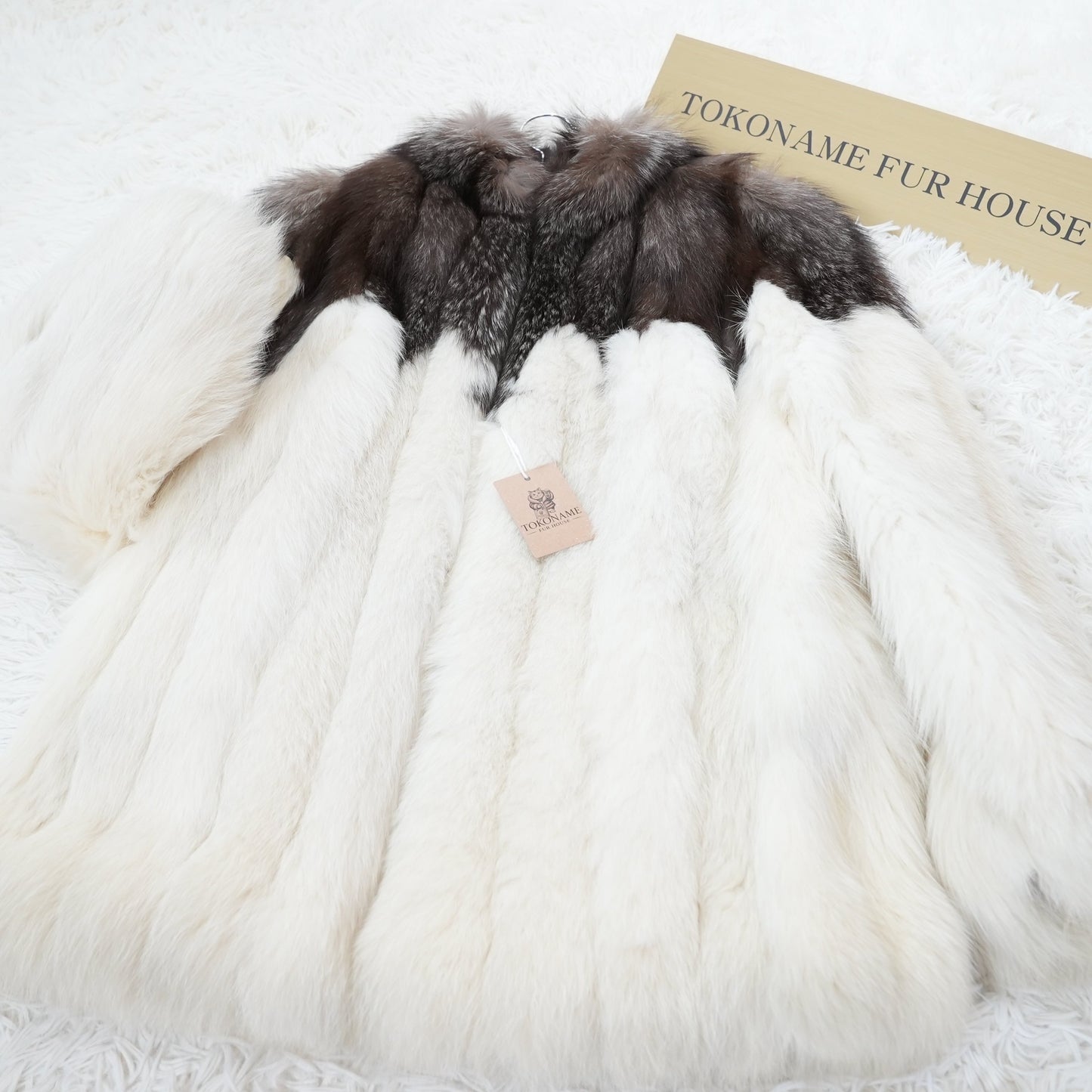 Silver Fox Design Coat Genuine Vintage Fur Japan