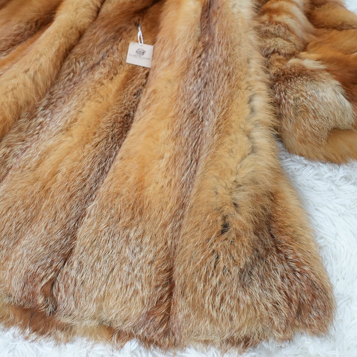 Red Fox Hoodie Long Coat - Genuine Vintage Fur From Japan
