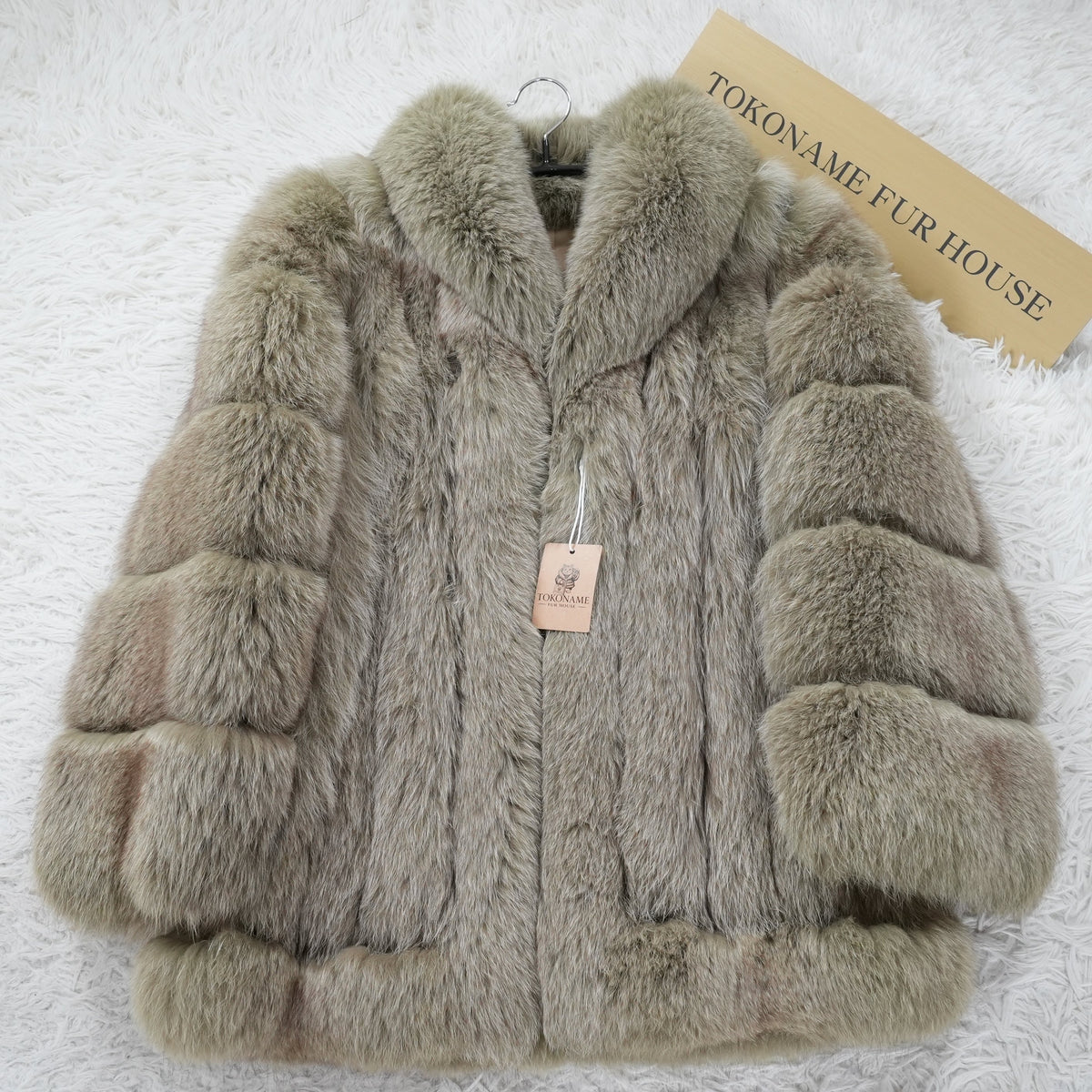 Muted Green Dyed Fox Coat - Genuine Vintage Fur From Japan