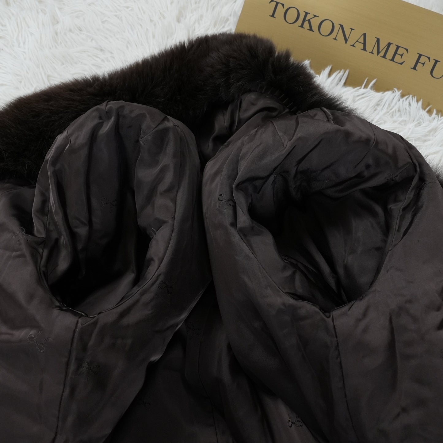 Brown Dyed Fox Fur Semi-Long Coat - Genuine Vintage Fur From Japan