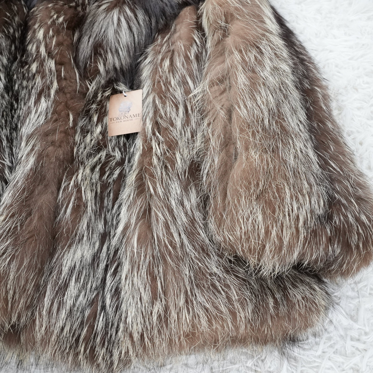 Silver Fox Fur Coat EMBA - Genuine Vintage Fur From Japan