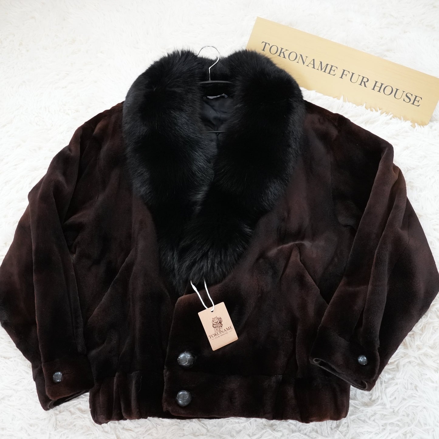 Men Shaved Mink and Fox Fur Trim Jacket - Genuine Vintage Fur From Japan