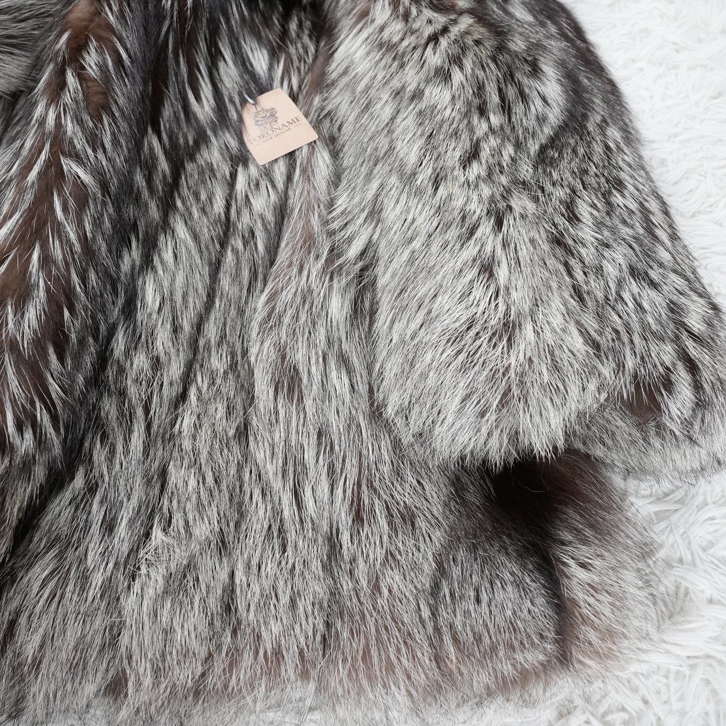 Silver Fox Fur Coat Soft and Fluffy - Genuine Vintage Fur From Japan