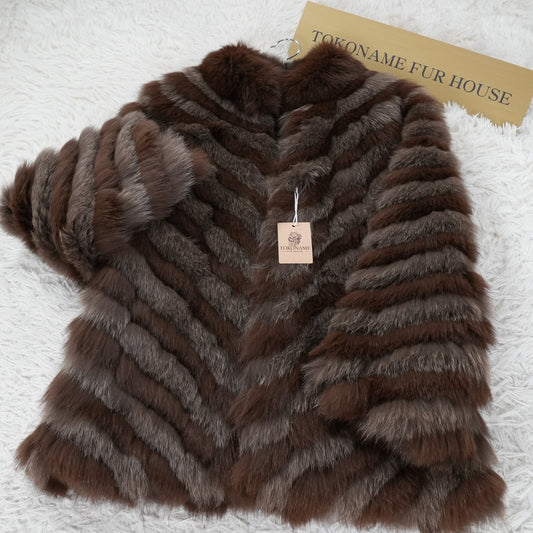 Two tone Dyed  Fox Fur Coat SAGA FOX - Genuine Vintage Fur From Japan