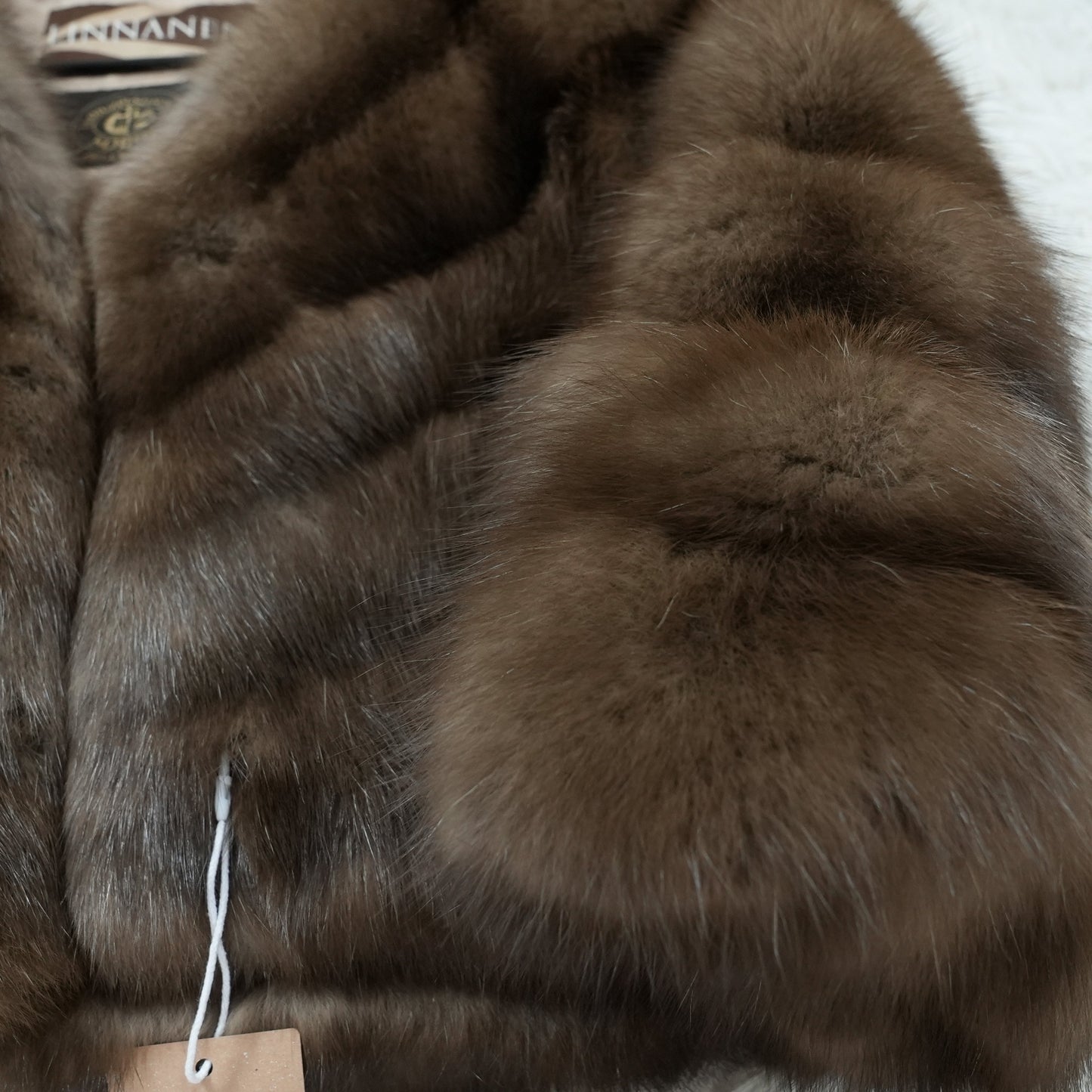 SOBOL Silvery Russian Sable Fur cropd Jacket - Genuine Vintage Fur From Japan