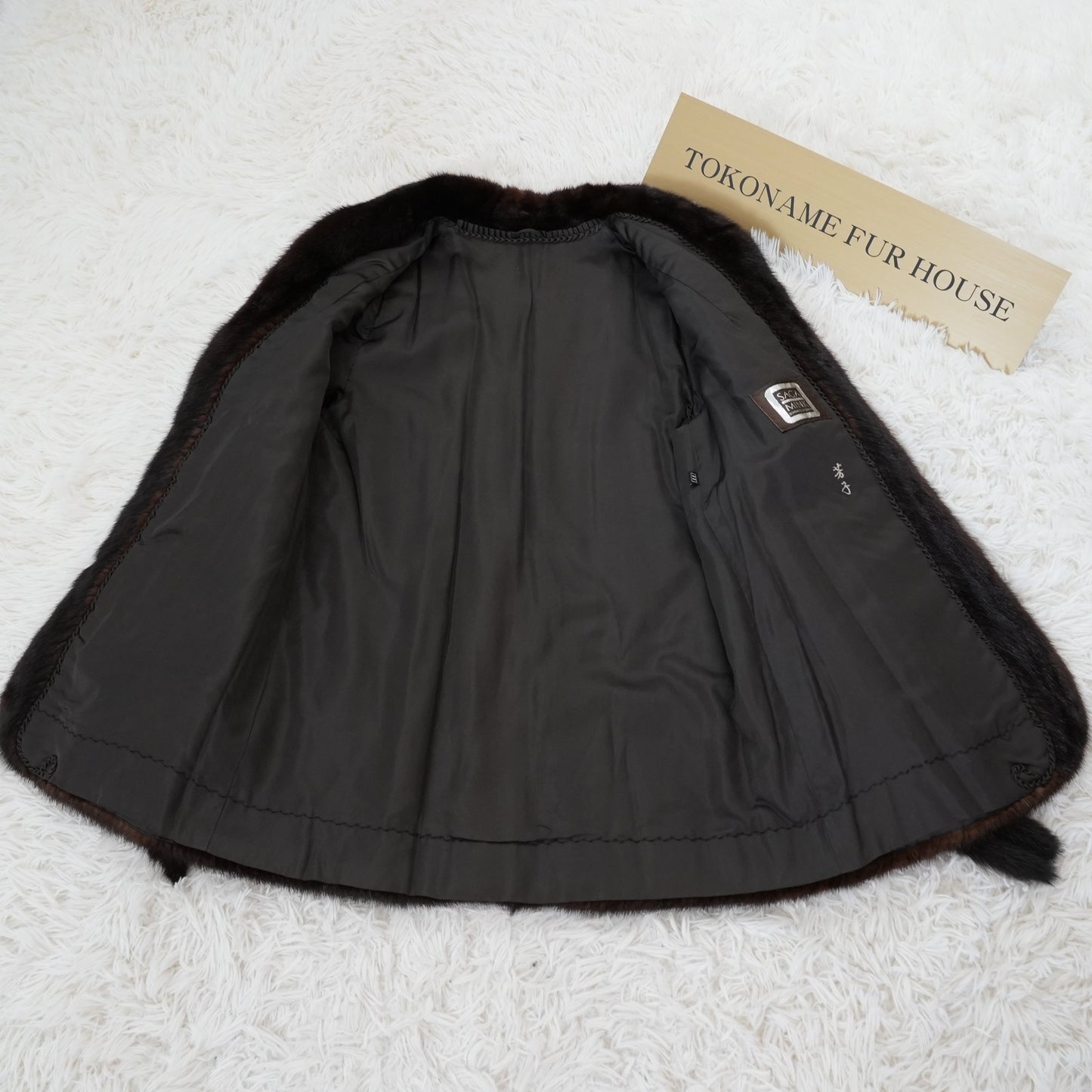 Dark Mink Jacket with tail Vintage Fur Japan