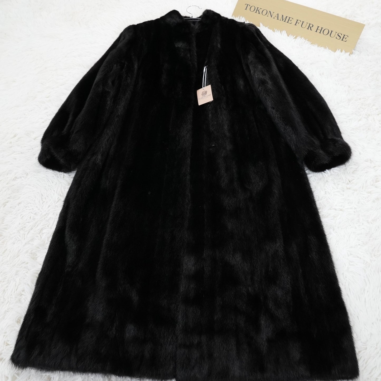 Dark Mink Long Coat Soft and Grossy SAGA MINK Genuine Vintage Fur Japan