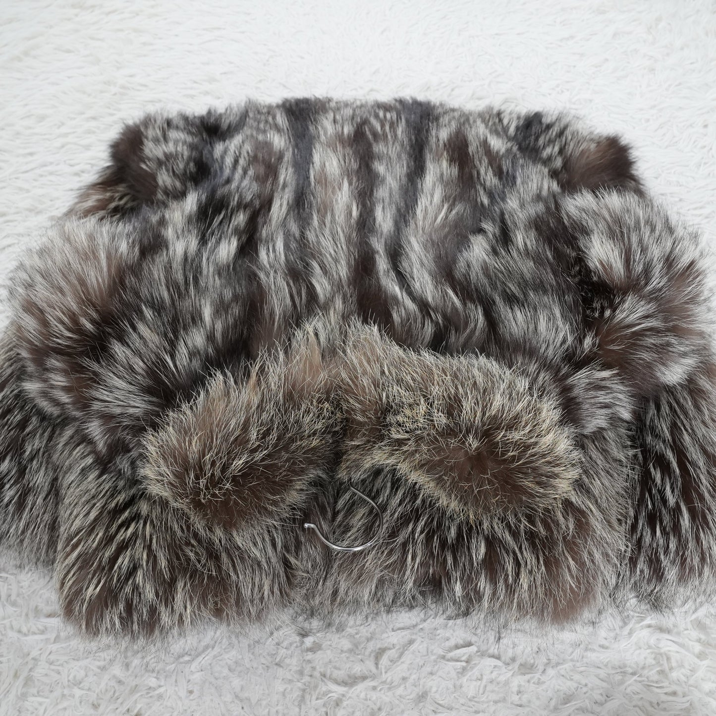 Silver Fox Fur Long Coat - Genuine Vintage Fur From Japan