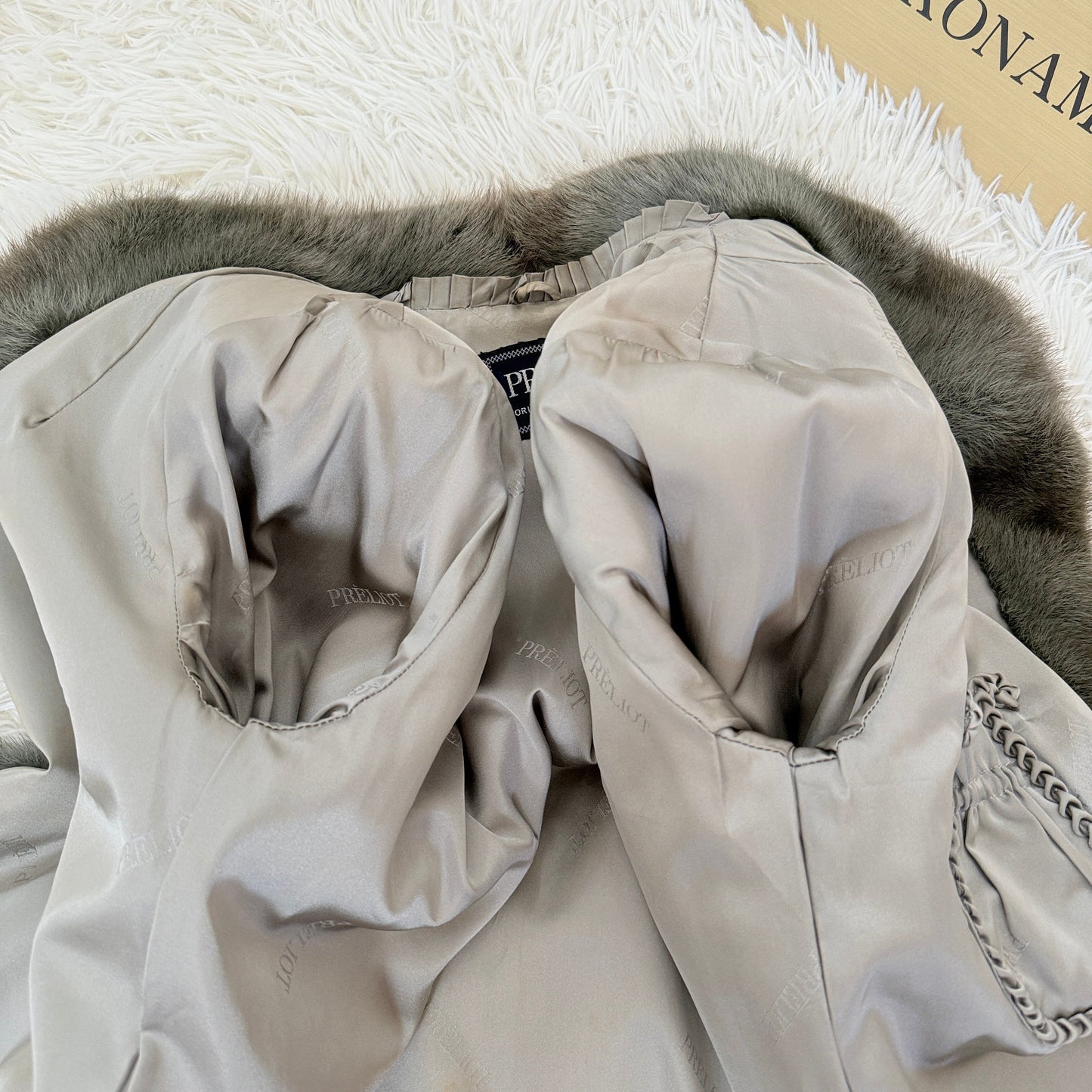 Mink Ash Green Dyed Coat Vintage Fur Japan