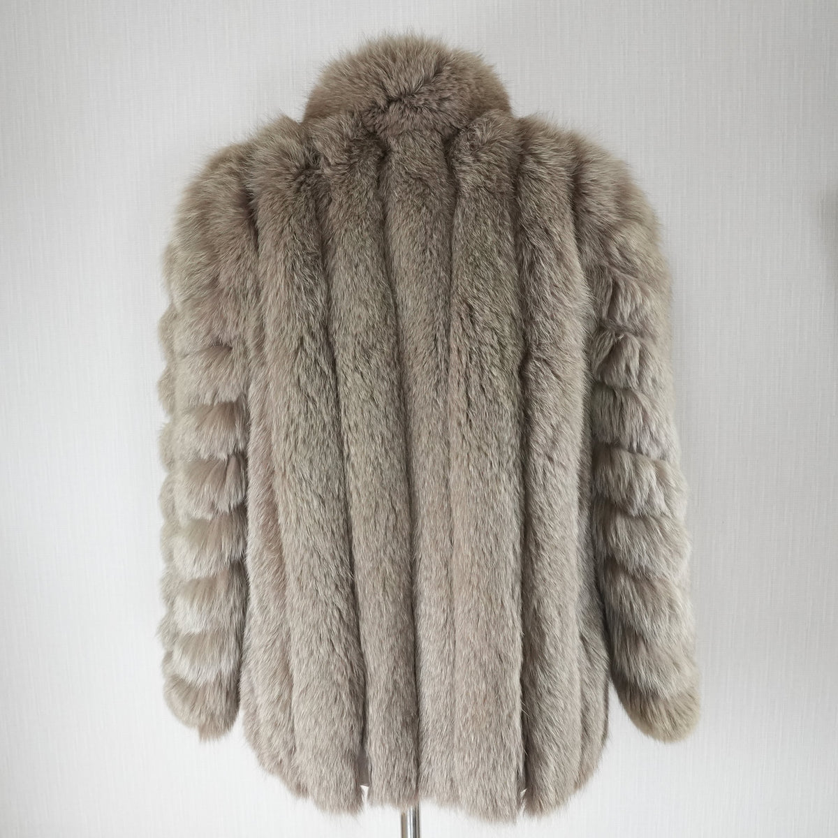 Khaki Brown Dyed Fox Fur Coat - Genuine Vintage Fur From Japan