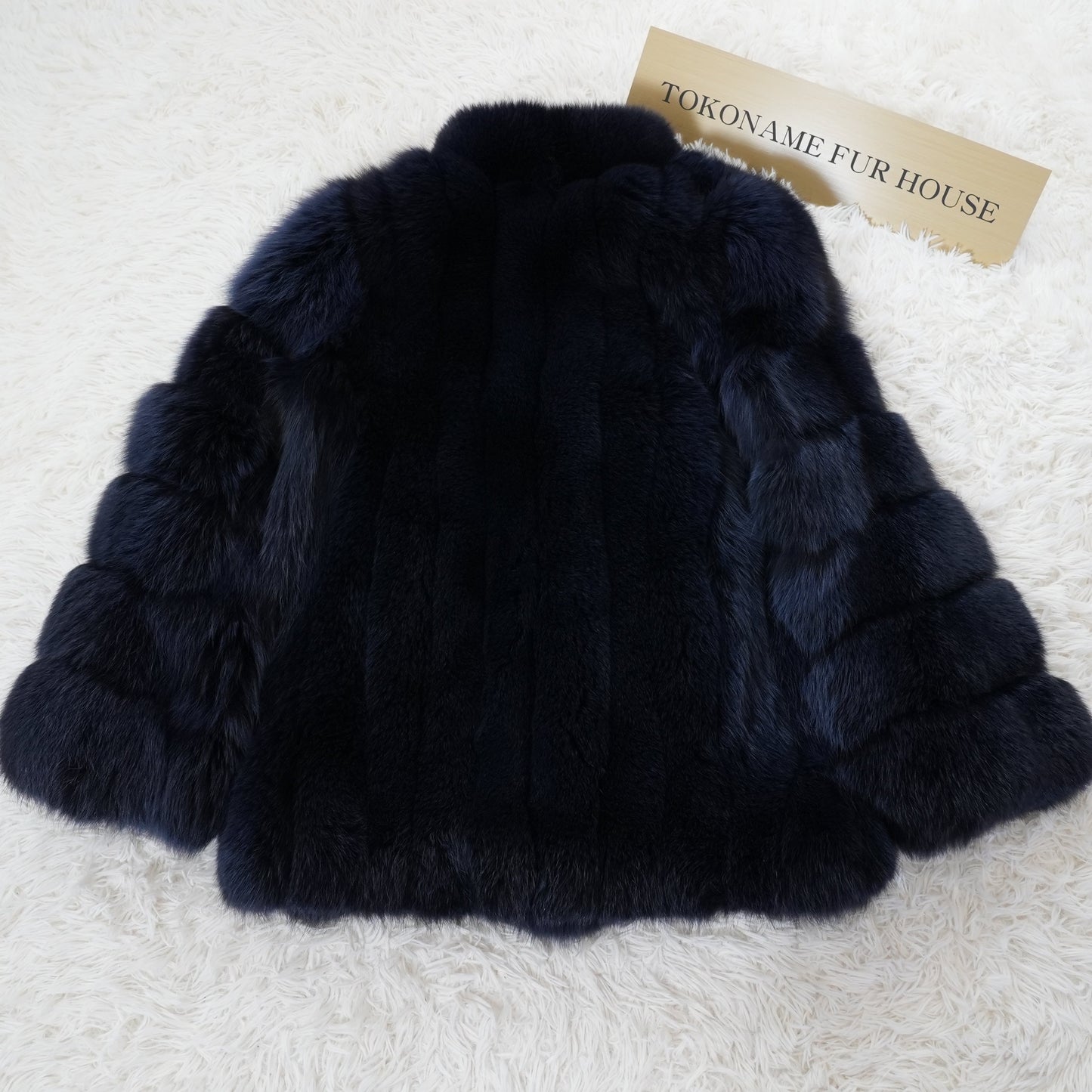 Navy Dye Fox Coat - Saga Fox Genuine Vintage Fur Japan
