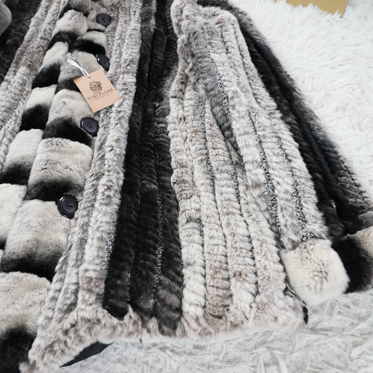 Rex rabbit reversible Coat - Genuine Vintage Fur From Japan