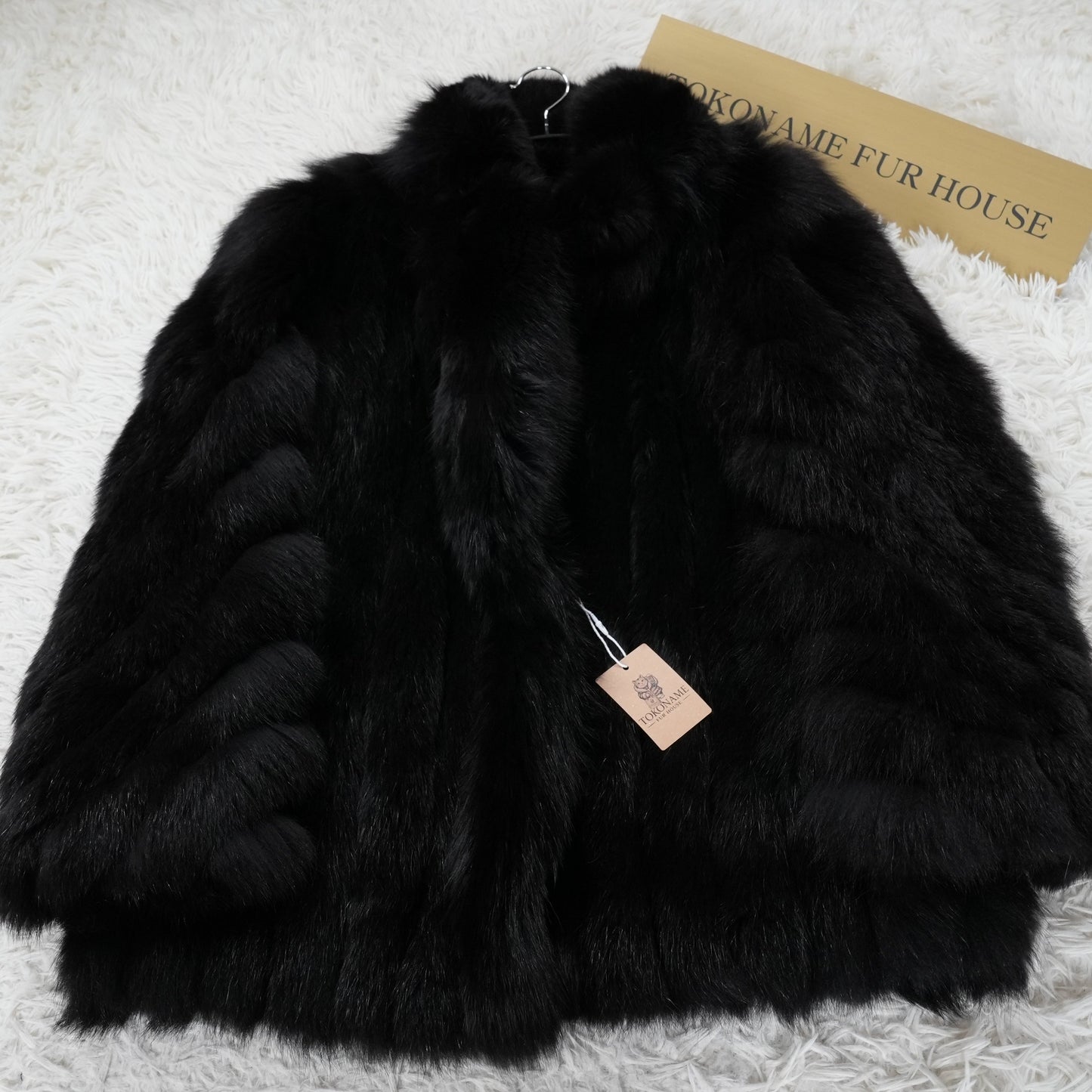 Black Dyed Fox Fur Coat ROTINY - Genuine Vintage Fur From Japan