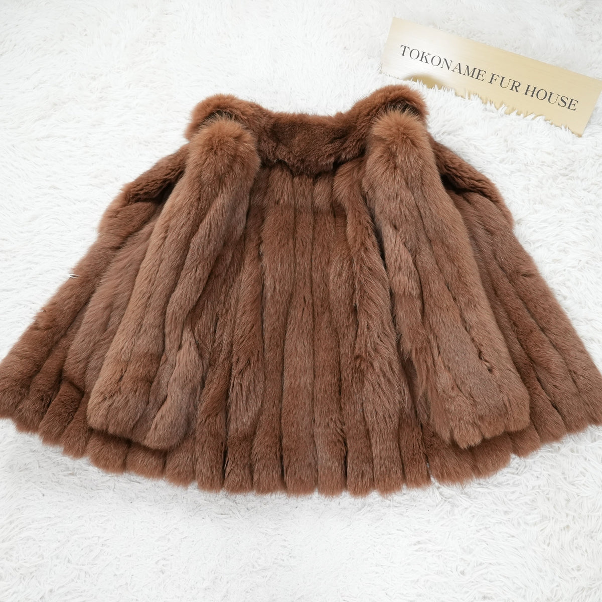 Brown Dyed Fox Fur Coat OS FUR - Genuine Vintage Fur From Japan