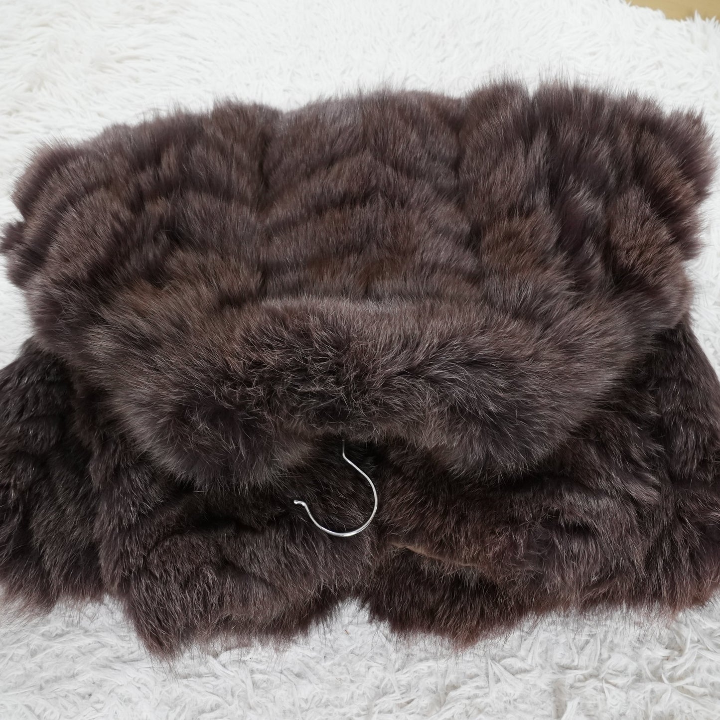 Dark Bronw Dyed Fox Fur Coat - Genuine Vintage Fur From Japan
