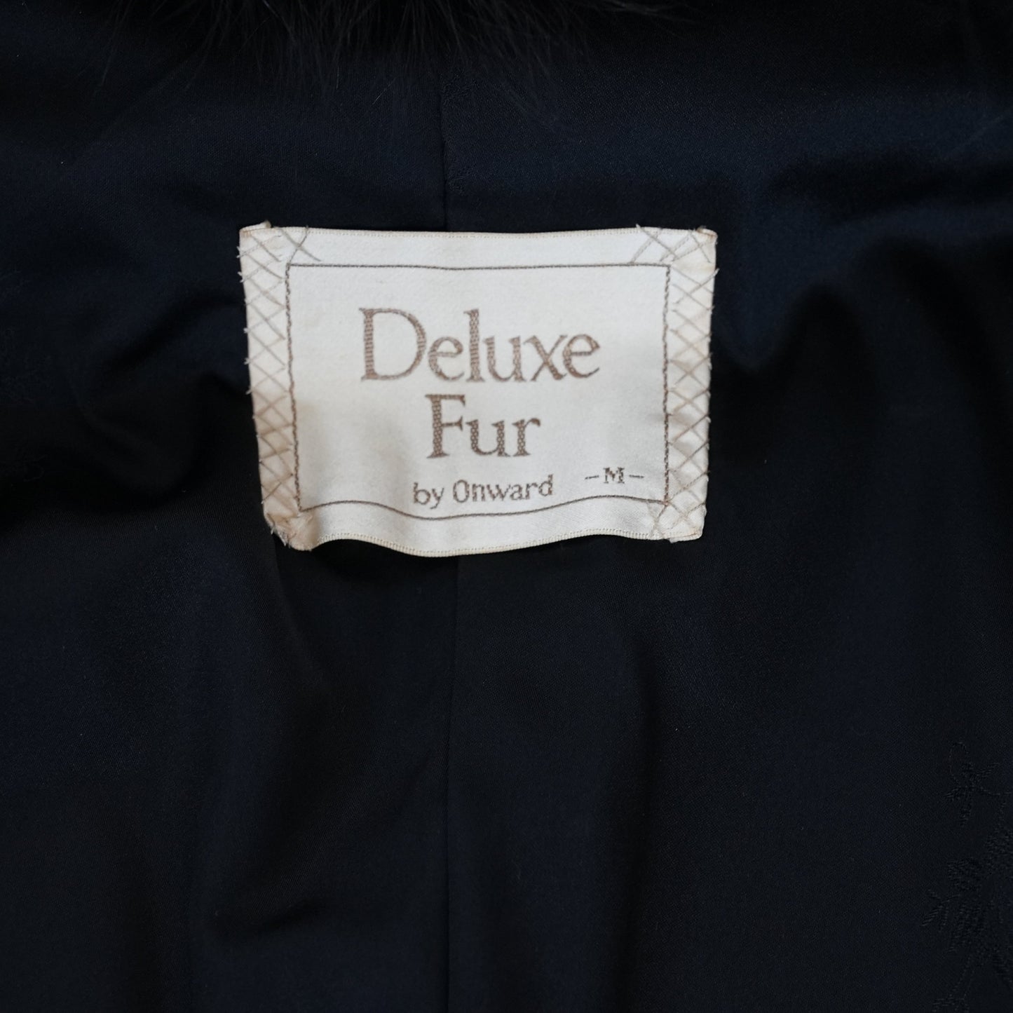 Astrakhan Fox Fur Trim Long Coat Genuine Vintage Fur Japan