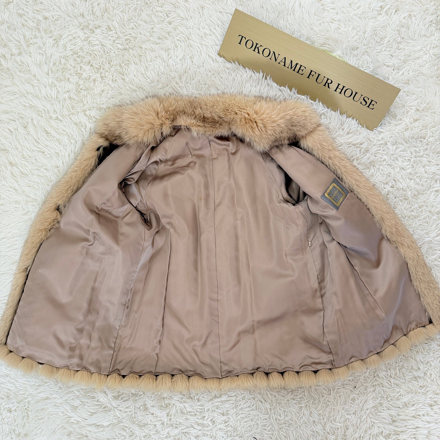 Pink Beige Dye Fox Coat - SAGA FOX Genuine Vintage Fur Japan