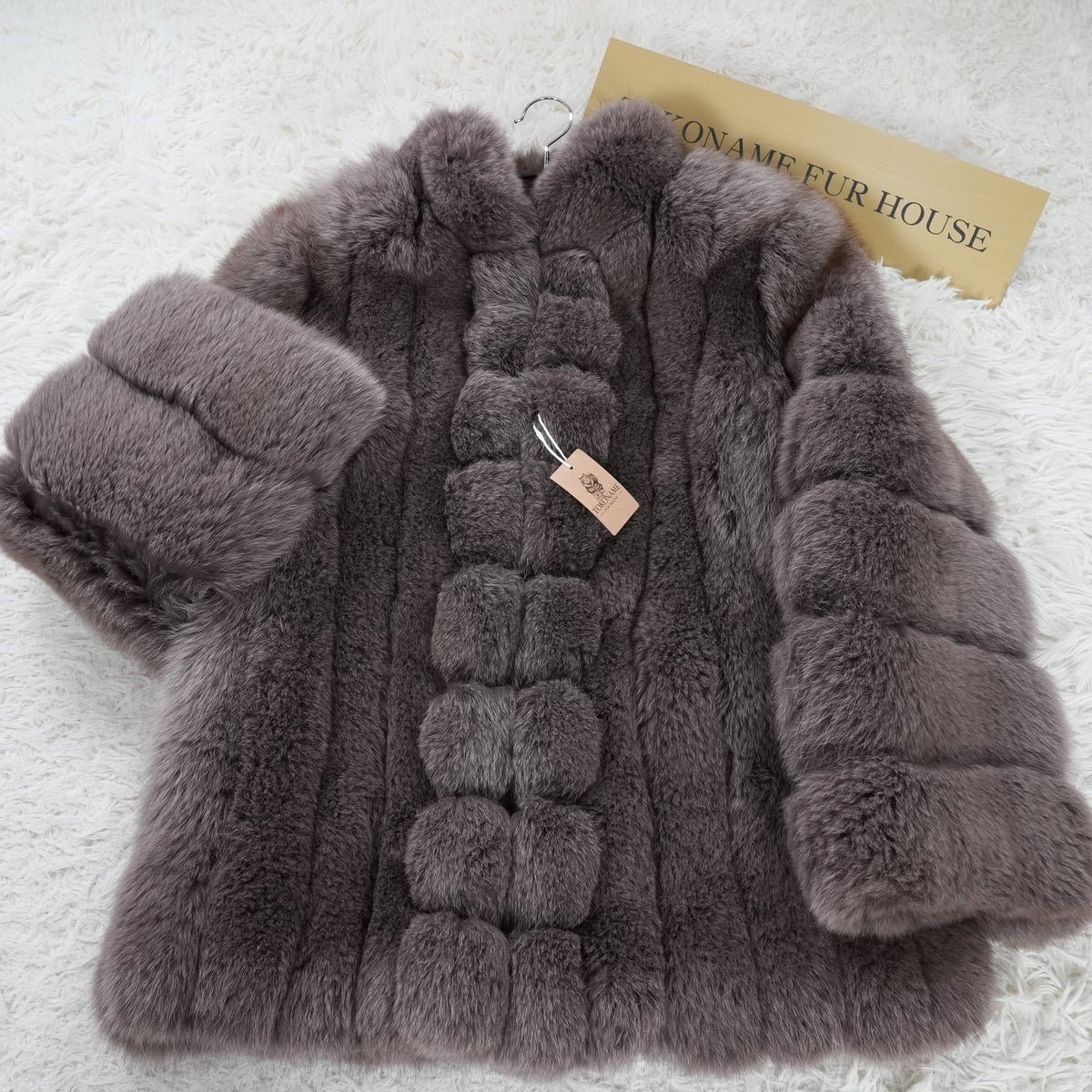 Muted Plum Gray Dyed SAGA FOX Coat Soft and Fluffy - Genuine Vintage Fur From Japan