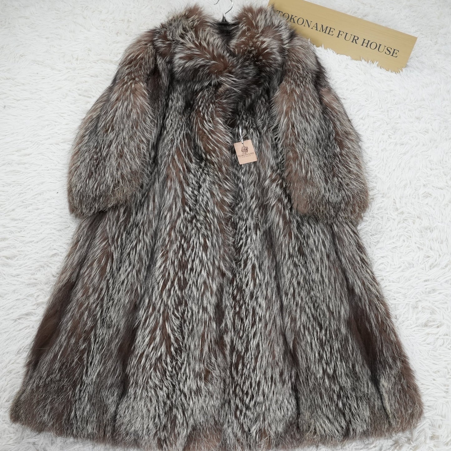 Silver Fox Long Coat - Genuine Vintage Fur From Japan