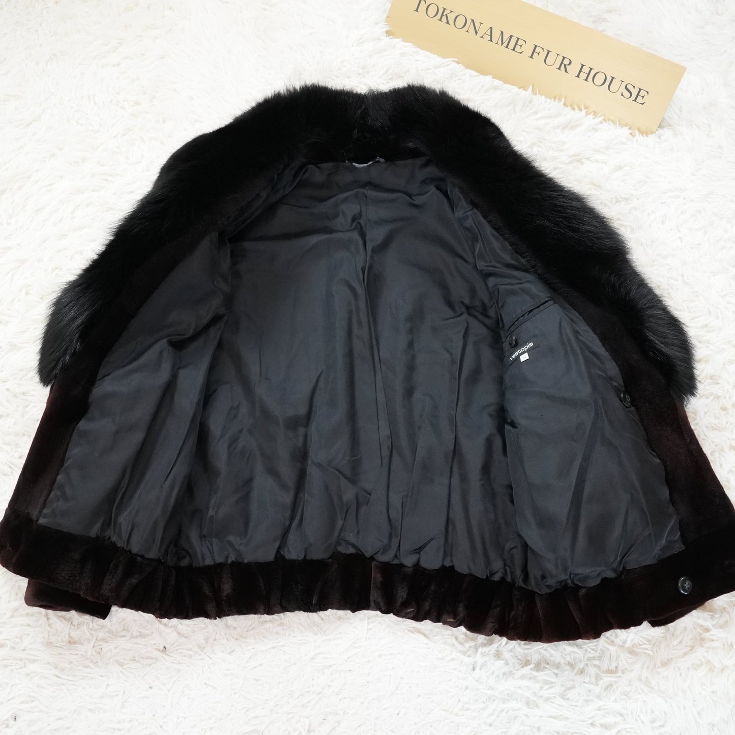Men Shaved Mink and Fox Fur Trim Jacket - Genuine Vintage Fur From Japan