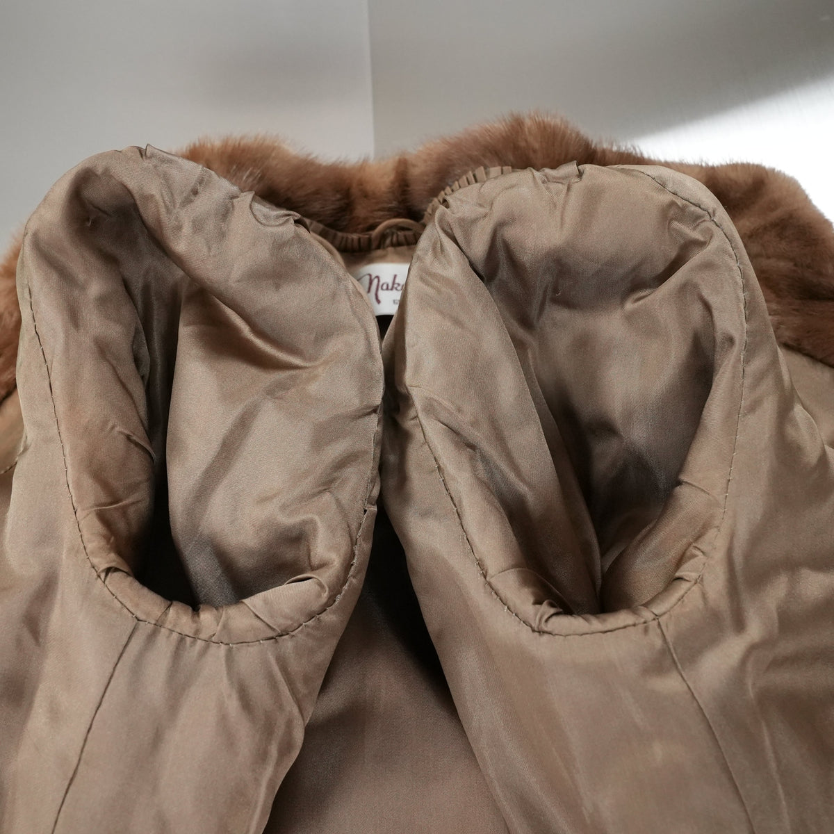 Demi Buff Mink Fur Diamond Cut Design Jacket - Genuine Vintage Fur From Japan