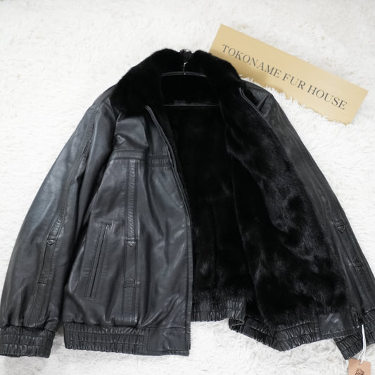 Mink and Leather Reversible Zip Up Jacket - Genuine Vintage Fur From Japan