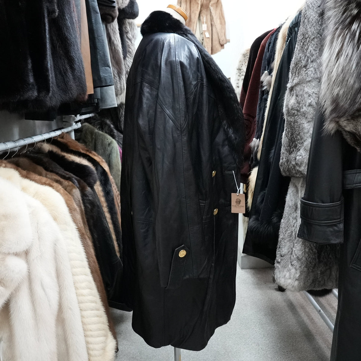 Men Reversible Mink and Lamb Leather Coat - Genuine Vintage Fur From Japan