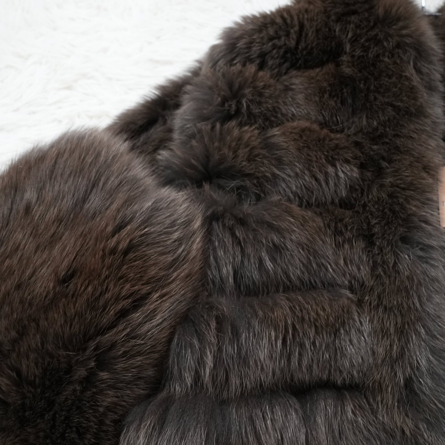 Dolman Sleeve Khaki Brown Dyed Fox Fur Coat Soft & Fluffy - Genuine Vintage Fur From Japan