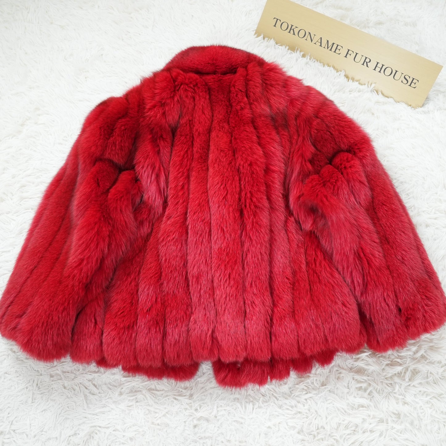 Red Dyed Fox Fur Coat - Genuine Vintage Fur From Japan