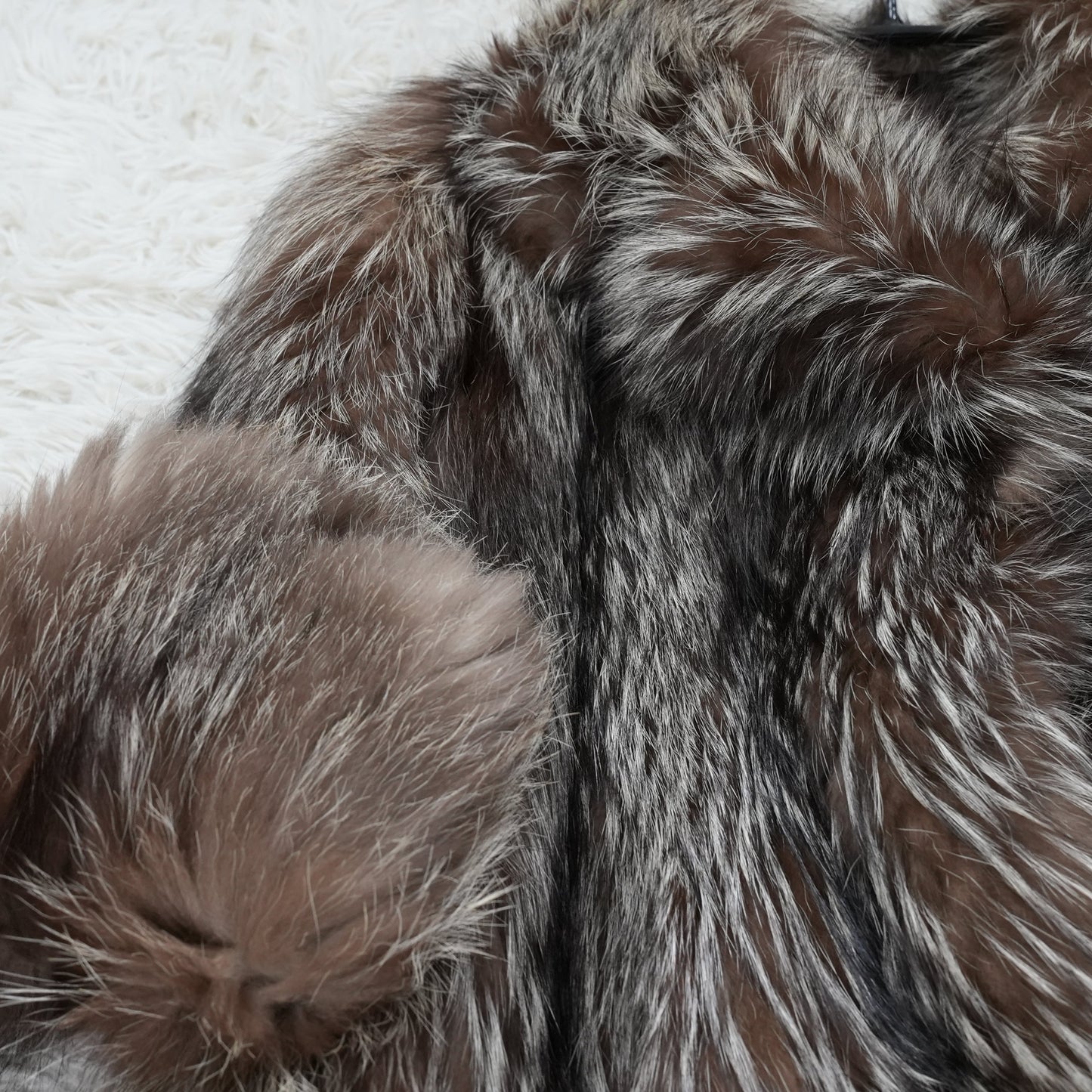 Silver Fox Long Coat - Genuine Vintage Fur From Japan