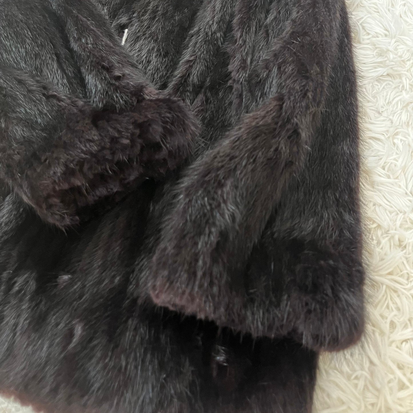 Dark Mink Jacket Stripe Cutting Vintage Fur Japan