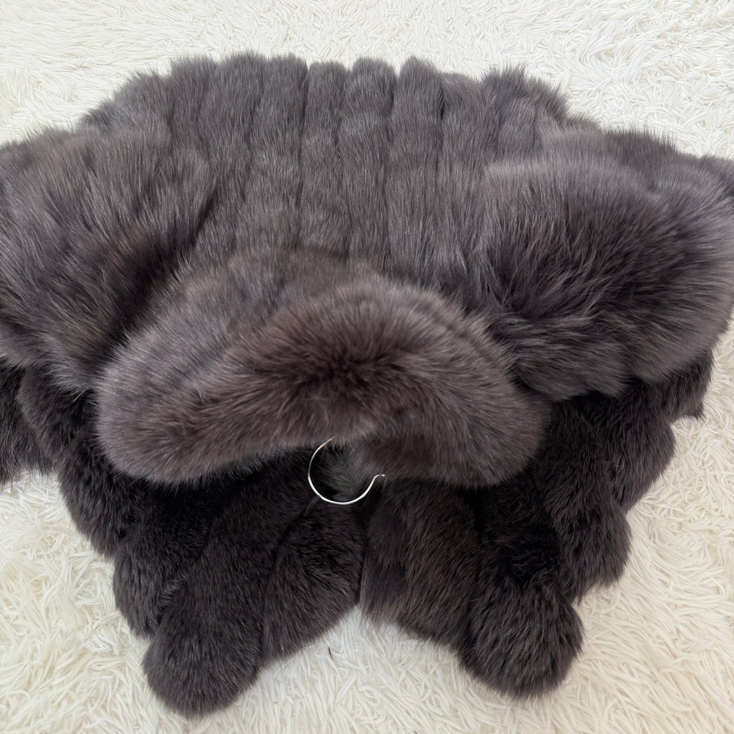 Dark Brown Dye Fox Coat - Saga Fox Genuine Vintage Fur Japan