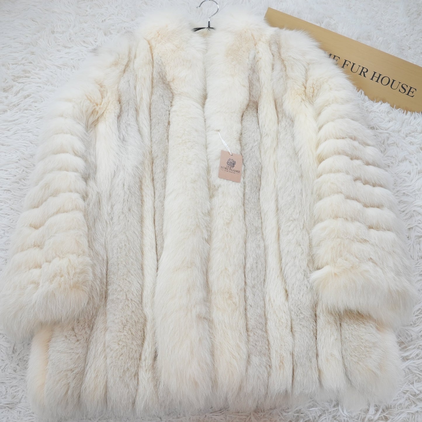 Shadow Fox and Blue Fox Stripe Design Coat SAGA FOX